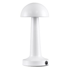 GloboStar® COCO 76508 Μοντέρνο Επιτραπέζιο Φωτιστικό Πορτατίφ LED 1.5W 105lm 120° DC 5V Επαναφορτιζόμενο με Μπαταρία 1800mAh – Διακόπτη Αφής με 3 Εντάσεις Φωτισμού Θερμό Λευκό 2700K Dimmable – Φ10 x 22cm – Λευκό
