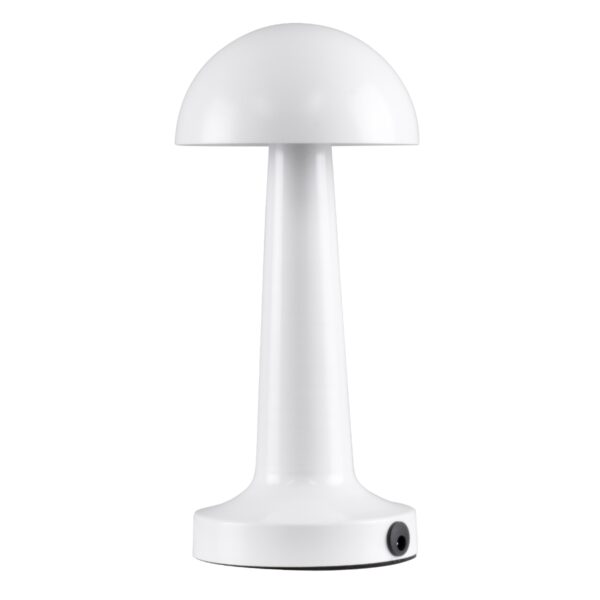 GloboStar® COCO 76508 Μοντέρνο Επιτραπέζιο Φωτιστικό Πορτατίφ LED 1.5W 105lm 120° DC 5V Επαναφορτιζόμενο με Μπαταρία 1800mAh – Διακόπτη Αφής με 3 Εντάσεις Φωτισμού Θερμό Λευκό 2700K Dimmable – Φ10 x 22cm – Λευκό