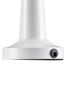 GloboStar® COCO 76508 Μοντέρνο Επιτραπέζιο Φωτιστικό Πορτατίφ LED 1.5W 105lm 120° DC 5V Επαναφορτιζόμενο με Μπαταρία 1800mAh – Διακόπτη Αφής με 3 Εντάσεις Φωτισμού Θερμό Λευκό 2700K Dimmable – Φ10 x 22cm – Λευκό