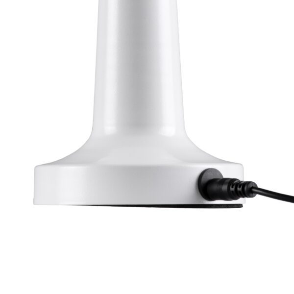 GloboStar® COCO 76508 Μοντέρνο Επιτραπέζιο Φωτιστικό Πορτατίφ LED 1.5W 105lm 120° DC 5V Επαναφορτιζόμενο με Μπαταρία 1800mAh – Διακόπτη Αφής με 3 Εντάσεις Φωτισμού Θερμό Λευκό 2700K Dimmable – Φ10 x 22cm – Λευκό