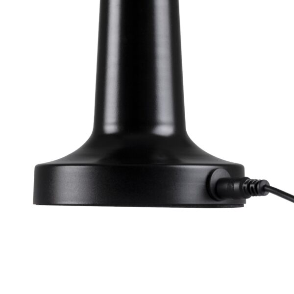 GloboStar® COCO 76509 Μοντέρνο Επιτραπέζιο Φωτιστικό Πορτατίφ LED 1.5W 105lm 120° DC 5V Επαναφορτιζόμενο με Μπαταρία Li-ion 1800mAh – Διακόπτη Αφής με 3 Εντάσεις Φωτισμού Θερμό Λευκό 2700K Dimmable – Φ10 x 22cm – Μαύρο