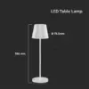 LED φωτιστικό γραφείου 2W επαναφορτιζόμενο 3000Κ με λευκό σώμα dimmable V-TAC – 7651