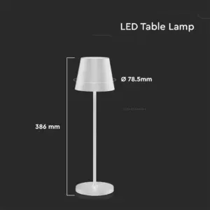 LED φωτιστικό γραφείου 2W επαναφορτιζόμενο 3000Κ με λευκό σώμα dimmable V-TAC – 7651