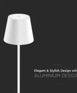 LED φωτιστικό γραφείου 2W επαναφορτιζόμενο 3000Κ με λευκό σώμα dimmable V-TAC – 7651