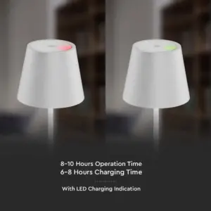 LED φωτιστικό γραφείου 2W επαναφορτιζόμενο 3000Κ με λευκό σώμα dimmable V-TAC – 7651