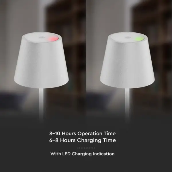LED φωτιστικό γραφείου 2W επαναφορτιζόμενο 3000Κ με λευκό σώμα dimmable V-TAC – 7651