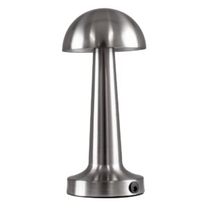GloboStar® COCO 76510 Μοντέρνο Επιτραπέζιο Φωτιστικό Πορτατίφ LED 1.5W 105lm 120° DC 5V Επαναφορτιζόμενο με Μπαταρία Li-ion 1800mAh – Διακόπτη Αφής με 3 Εντάσεις Φωτισμού Θερμό Λευκό 2700K Dimmable – Φ10 x 22cm – Ασημί