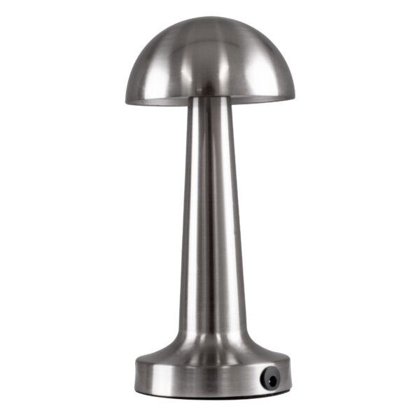 GloboStar® COCO 76510 Μοντέρνο Επιτραπέζιο Φωτιστικό Πορτατίφ LED 1.5W 105lm 120° DC 5V Επαναφορτιζόμενο με Μπαταρία Li-ion 1800mAh – Διακόπτη Αφής με 3 Εντάσεις Φωτισμού Θερμό Λευκό 2700K Dimmable – Φ10 x 22cm – Ασημί