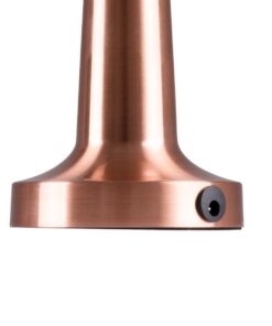 GloboStar® COCO 76511 Μοντέρνο Επιτραπέζιο Φωτιστικό Πορτατίφ LED 1.5W 105lm 120° DC 5V Επαναφορτιζόμενο με Μπαταρία Li-ion 1800mAh – Διακόπτη Αφής με 3 Εντάσεις Φωτισμού Θερμό Λευκό 2700K Dimmable – Φ10 x 22cm – Χάλκινο