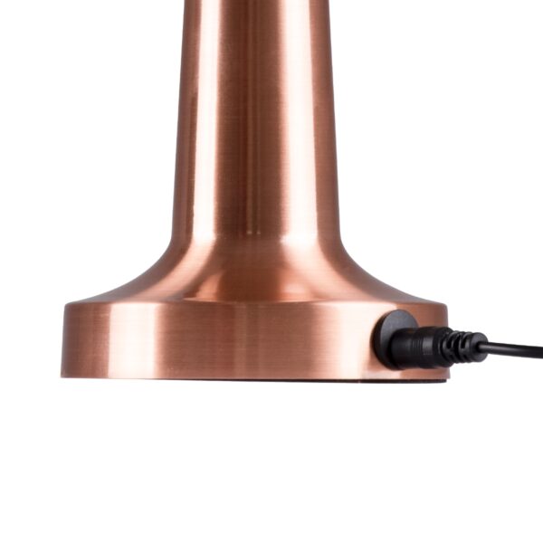 GloboStar® COCO 76511 Μοντέρνο Επιτραπέζιο Φωτιστικό Πορτατίφ LED 1.5W 105lm 120° DC 5V Επαναφορτιζόμενο με Μπαταρία Li-ion 1800mAh – Διακόπτη Αφής με 3 Εντάσεις Φωτισμού Θερμό Λευκό 2700K Dimmable – Φ10 x 22cm – Χάλκινο