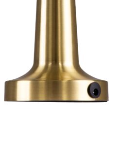 GloboStar® COCO 76512 Μοντέρνο Επιτραπέζιο Φωτιστικό Πορτατίφ LED 1.5W 105lm 120° DC 5V Επαναφορτιζόμενο με Μπαταρία Li-ion 1800mAh – Διακόπτη Αφής με 3 Εντάσεις Φωτισμού Θερμό Λευκό 2700K Dimmable – Φ10 x 22cm – Χρυσό