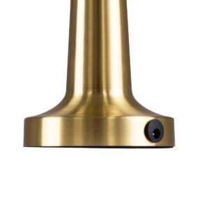 GloboStar® COCO 76512 Μοντέρνο Επιτραπέζιο Φωτιστικό Πορτατίφ LED 1.5W 105lm 120° DC 5V Επαναφορτιζόμενο με Μπαταρία Li-ion 1800mAh – Διακόπτη Αφής με 3 Εντάσεις Φωτισμού Θερμό Λευκό 2700K Dimmable – Φ10 x 22cm – Χρυσό