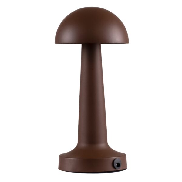 GloboStar® COCO 76513 Μοντέρνο Επιτραπέζιο Φωτιστικό Πορτατίφ LED 1.5W 105lm 120° DC 5V Επαναφορτιζόμενο με Μπαταρία Li-ion 1800mAh – Διακόπτη Αφής με 3 Εντάσεις Φωτισμού Θερμό Λευκό 2700K Dimmable – Φ10 x 22cm – Σκούρο Καφέ