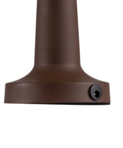 GloboStar® COCO 76513 Μοντέρνο Επιτραπέζιο Φωτιστικό Πορτατίφ LED 1.5W 105lm 120° DC 5V Επαναφορτιζόμενο με Μπαταρία Li-ion 1800mAh – Διακόπτη Αφής με 3 Εντάσεις Φωτισμού Θερμό Λευκό 2700K Dimmable – Φ10 x 22cm – Σκούρο Καφέ