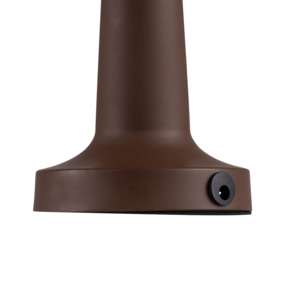 GloboStar® COCO 76513 Μοντέρνο Επιτραπέζιο Φωτιστικό Πορτατίφ LED 1.5W 105lm 120° DC 5V Επαναφορτιζόμενο με Μπαταρία Li-ion 1800mAh – Διακόπτη Αφής με 3 Εντάσεις Φωτισμού Θερμό Λευκό 2700K Dimmable – Φ10 x 22cm – Σκούρο Καφέ