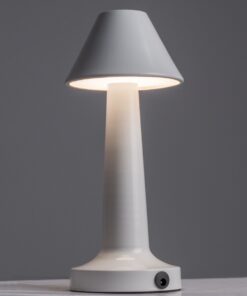 GloboStar® MOLLY 76514 Μοντέρνο Επιτραπέζιο Φωτιστικό Πορτατίφ LED 1.5W 105lm 120° DC 5V Επαναφορτιζόμενο με Μπαταρία Li-ion 1800mAh – Διακόπτη Αφής με 3 Εντάσεις Φωτισμού Θερμό Λευκό 2700K Dimmable – Φ10 x 23cm – Λευκό