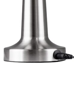 GloboStar® MOLLY 76516 Μοντέρνο Επιτραπέζιο Φωτιστικό Πορτατίφ LED 1.5W 105lm 120° DC 5V Επαναφορτιζόμενο με Μπαταρία Li-ion 1800mAh – Διακόπτη Αφής με 3 Εντάσεις Φωτισμού Θερμό Λευκό 2700K Dimmable – Φ10 x 23cm – Ασημί