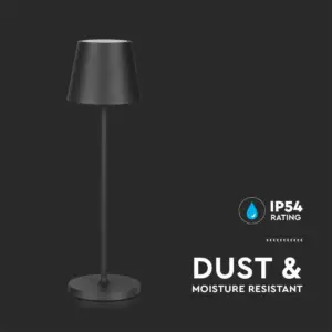 LED φωτιστικό γραφείου 2W επαναφορτιζόμενο 3000Κ με μαύρο σώμα dimmable V-TAC – 7652