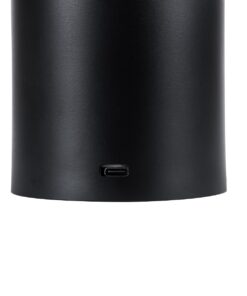 GloboStar® JOJO 76520 Μοντέρνο Επιτραπέζιο Φωτιστικό Πορτατίφ LED 1.5W 105lm 120° DC 5V Επαναφορτιζόμενο με Μπαταρία Li-ion 1800mAh – Διακόπτη Αφής με 3 Εναλλαγές Φωτισμού CCT Θερμό – Φυσικό – Ψυχρό 1500K – 4500K – 6000K Dimmable – D8 x H34cm – Μαύρο