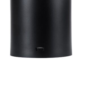 GloboStar® JOJO 76520 Μοντέρνο Επιτραπέζιο Φωτιστικό Πορτατίφ LED 1.5W 105lm 120° DC 5V Επαναφορτιζόμενο με Μπαταρία Li-ion 1800mAh – Διακόπτη Αφής με 3 Εναλλαγές Φωτισμού CCT Θερμό – Φυσικό – Ψυχρό 1500K – 4500K – 6000K Dimmable – D8 x H34cm – Μαύρο