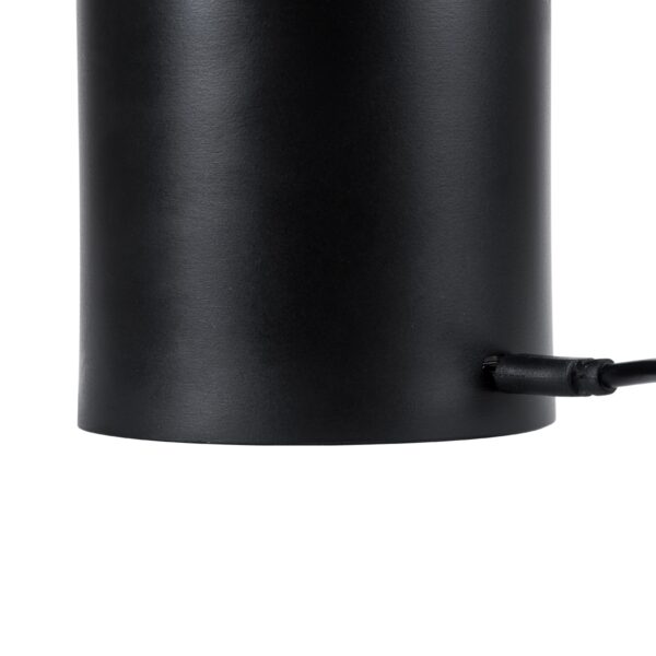 GloboStar® JOJO 76520 Μοντέρνο Επιτραπέζιο Φωτιστικό Πορτατίφ LED 1.5W 105lm 120° DC 5V Επαναφορτιζόμενο με Μπαταρία Li-ion 1800mAh – Διακόπτη Αφής με 3 Εναλλαγές Φωτισμού CCT Θερμό – Φυσικό – Ψυχρό 1500K – 4500K – 6000K Dimmable – D8 x H34cm – Μαύρο