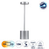 GloboStar® JOJO 76521 Μοντέρνο Επιτραπέζιο Φωτιστικό Πορτατίφ LED 1.5W 105lm 120° DC 5V Επαναφορτιζόμενο με Μπαταρία Li-ion 1800mAh – Διακόπτη Αφής με 3 Εναλλαγές Φωτισμού CCT Θερμό – Φυσικό – Ψυχρό 1500K – 4500K – 6000K Dimmable – D8 x H34cm – Ασημί