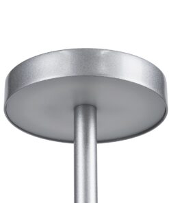 GloboStar® JOJO 76521 Μοντέρνο Επιτραπέζιο Φωτιστικό Πορτατίφ LED 1.5W 105lm 120° DC 5V Επαναφορτιζόμενο με Μπαταρία Li-ion 1800mAh – Διακόπτη Αφής με 3 Εναλλαγές Φωτισμού CCT Θερμό – Φυσικό – Ψυχρό 1500K – 4500K – 6000K Dimmable – D8 x H34cm – Ασημί