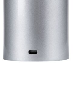 GloboStar® JOJO 76521 Μοντέρνο Επιτραπέζιο Φωτιστικό Πορτατίφ LED 1.5W 105lm 120° DC 5V Επαναφορτιζόμενο με Μπαταρία Li-ion 1800mAh – Διακόπτη Αφής με 3 Εναλλαγές Φωτισμού CCT Θερμό – Φυσικό – Ψυχρό 1500K – 4500K – 6000K Dimmable – D8 x H34cm – Ασημί