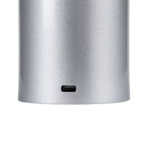 GloboStar® JOJO 76521 Μοντέρνο Επιτραπέζιο Φωτιστικό Πορτατίφ LED 1.5W 105lm 120° DC 5V Επαναφορτιζόμενο με Μπαταρία Li-ion 1800mAh – Διακόπτη Αφής με 3 Εναλλαγές Φωτισμού CCT Θερμό – Φυσικό – Ψυχρό 1500K – 4500K – 6000K Dimmable – D8 x H34cm – Ασημί