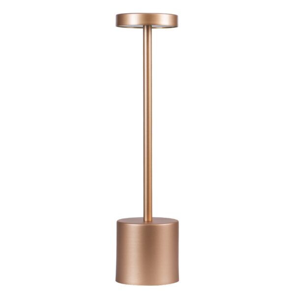 GloboStar® JOJO 76522 Μοντέρνο Επιτραπέζιο Φωτιστικό Πορτατίφ LED 1.5W 105lm 120° DC 5V Επαναφορτιζόμενο με Μπαταρία Li-ion 1800mAh – Διακόπτη Αφής με 3 Εναλλαγές Φωτισμού CCT Θερμό – Φυσικό – Ψυχρό 1500K – 4500K – 6000K Dimmable – D8 x H34cm – Χάλκινο