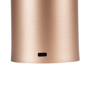 GloboStar® JOJO 76522 Μοντέρνο Επιτραπέζιο Φωτιστικό Πορτατίφ LED 1.5W 105lm 120° DC 5V Επαναφορτιζόμενο με Μπαταρία Li-ion 1800mAh – Διακόπτη Αφής με 3 Εναλλαγές Φωτισμού CCT Θερμό – Φυσικό – Ψυχρό 1500K – 4500K – 6000K Dimmable – D8 x H34cm – Χάλκινο