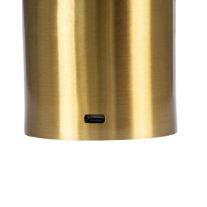 GloboStar® JOJO 76523 Μοντέρνο Επιτραπέζιο Φωτιστικό Πορτατίφ LED 1.5W 105lm 120° DC 5V Επαναφορτιζόμενο με Μπαταρία Li-ion 1800mAh – Διακόπτη Αφής με 3 Εναλλαγές Φωτισμού CCT Θερμό – Φυσικό – Ψυχρό 1500K – 4500K – 6000K Dimmable – D8 x H34cm – Χρυσό