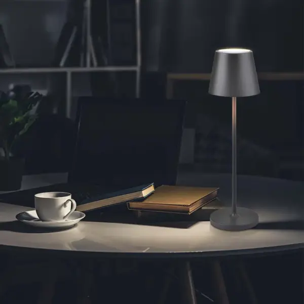 LED Επαναφορτιζόμενο Πορτατίφ V-TAC 2W Dimmable με Γκρι Σώμα IP 54 Θερμό Λευκό 3000K – 7653
