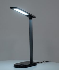 GloboStar® FIARIA 76530 Μοντέρνο Επιτραπέζιο Φωτιστικό Πορτατίφ LED 5W 500lm 180° DC 5V – με Ασύρματη Φόρτιση – Wireless Charger – Διακόπτη Αφής – CCT Θερμό Λευκό 2700K – Φυσικό Λευκό 4500K – Ψυχρό Λευκό 6000K Dimmable – Μ25 x Π10.5 x Υ35.5 – Μαύρο