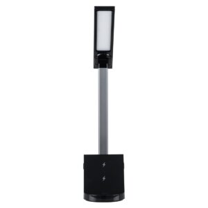 GloboStar® FIARIA 76530 Μοντέρνο Επιτραπέζιο Φωτιστικό Πορτατίφ LED 5W 500lm 180° DC 5V – με Ασύρματη Φόρτιση – Wireless Charger – Διακόπτη Αφής – CCT Θερμό Λευκό 2700K – Φυσικό Λευκό 4500K – Ψυχρό Λευκό 6000K Dimmable – Μ25 x Π10.5 x Υ35.5 – Μαύρο