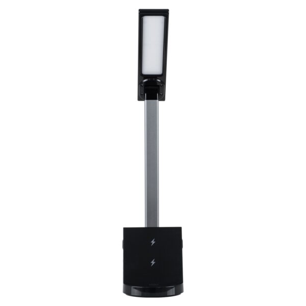 GloboStar® FIARIA 76530 Μοντέρνο Επιτραπέζιο Φωτιστικό Πορτατίφ LED 5W 500lm 180° DC 5V – με Ασύρματη Φόρτιση – Wireless Charger – Διακόπτη Αφής – CCT Θερμό Λευκό 2700K – Φυσικό Λευκό 4500K – Ψυχρό Λευκό 6000K Dimmable – Μ25 x Π10.5 x Υ35.5 – Μαύρο