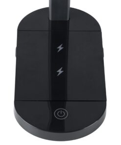 GloboStar® FIARIA 76530 Μοντέρνο Επιτραπέζιο Φωτιστικό Πορτατίφ LED 5W 500lm 180° DC 5V – με Ασύρματη Φόρτιση – Wireless Charger – Διακόπτη Αφής – CCT Θερμό Λευκό 2700K – Φυσικό Λευκό 4500K – Ψυχρό Λευκό 6000K Dimmable – Μ25 x Π10.5 x Υ35.5 – Μαύρο