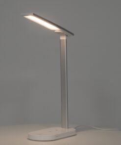 GloboStar® FIARIA 76531 Μοντέρνο Επιτραπέζιο Φωτιστικό Πορτατίφ LED 5W 500lm 180° DC 5V – με Ασύρματη Φόρτιση – Wireless Charger – Διακόπτη Αφής – CCT Θερμό Λευκό 2700K – Φυσικό Λευκό 4500K – Ψυχρό Λευκό 6000K Dimmable – Μ25 x Π10.5 x Υ35.5 – Λευκό