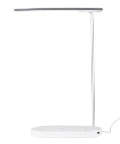GloboStar® FIARIA 76531 Μοντέρνο Επιτραπέζιο Φωτιστικό Πορτατίφ LED 5W 500lm 180° DC 5V – με Ασύρματη Φόρτιση – Wireless Charger – Διακόπτη Αφής – CCT Θερμό Λευκό 2700K – Φυσικό Λευκό 4500K – Ψυχρό Λευκό 6000K Dimmable – Μ25 x Π10.5 x Υ35.5 – Λευκό