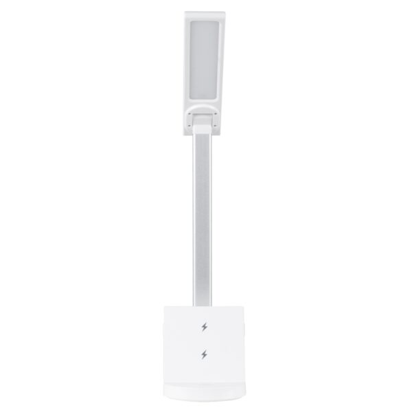 GloboStar® FIARIA 76531 Μοντέρνο Επιτραπέζιο Φωτιστικό Πορτατίφ LED 5W 500lm 180° DC 5V – με Ασύρματη Φόρτιση – Wireless Charger – Διακόπτη Αφής – CCT Θερμό Λευκό 2700K – Φυσικό Λευκό 4500K – Ψυχρό Λευκό 6000K Dimmable – Μ25 x Π10.5 x Υ35.5 – Λευκό