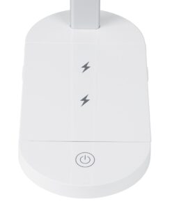 GloboStar® FIARIA 76531 Μοντέρνο Επιτραπέζιο Φωτιστικό Πορτατίφ LED 5W 500lm 180° DC 5V – με Ασύρματη Φόρτιση – Wireless Charger – Διακόπτη Αφής – CCT Θερμό Λευκό 2700K – Φυσικό Λευκό 4500K – Ψυχρό Λευκό 6000K Dimmable – Μ25 x Π10.5 x Υ35.5 – Λευκό