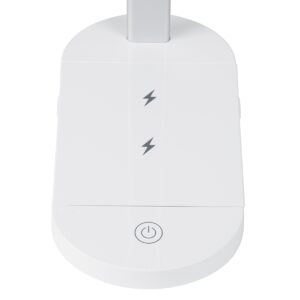 GloboStar® FIARIA 76531 Μοντέρνο Επιτραπέζιο Φωτιστικό Πορτατίφ LED 5W 500lm 180° DC 5V – με Ασύρματη Φόρτιση – Wireless Charger – Διακόπτη Αφής – CCT Θερμό Λευκό 2700K – Φυσικό Λευκό 4500K – Ψυχρό Λευκό 6000K Dimmable – Μ25 x Π10.5 x Υ35.5 – Λευκό