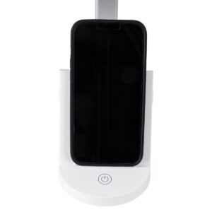 GloboStar® FIARIA 76531 Μοντέρνο Επιτραπέζιο Φωτιστικό Πορτατίφ LED 5W 500lm 180° DC 5V – με Ασύρματη Φόρτιση – Wireless Charger – Διακόπτη Αφής – CCT Θερμό Λευκό 2700K – Φυσικό Λευκό 4500K – Ψυχρό Λευκό 6000K Dimmable – Μ25 x Π10.5 x Υ35.5 – Λευκό
