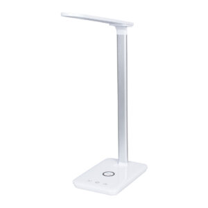 GloboStar® WASP 76532 Μοντέρνο Φωτιστικό Γραφείου Λευκό LED 10 Watt 1000lm DC 5V Αφής & Καλώδιο Τροφοδοσίας USB με Ασύρματη Φόρτιση – Wireless Charger – CCT Θερμό Λευκό 2700K – Φυσικό Λευκό 4500K – Ψυχρό Λευκό 6000K Dimmable