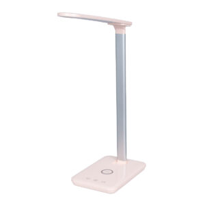 GloboStar® WASP 76533 Μοντέρνο Φωτιστικό Γραφείου Ροζ LED 10 Watt 1000lm DC 5V Αφής & Καλώδιο Τροφοδοσίας USB με Ασύρματη Φόρτιση – Wireless Charger – CCT Θερμό Λευκό 2700K – Φυσικό Λευκό 4500K – Ψυχρό Λευκό 6000K Dimmable