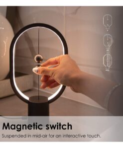 GloboStar® 76544 MAGNET Μοντέρνο Φωτιστικό Γραφείου Σκούρο Γκρι LED 15 Watt 1500lm DC 5V με Μαγνητικό Διακόπτη & Καλώδιο Τροφοδοσίας USB Θερμό Λευκό 2700K