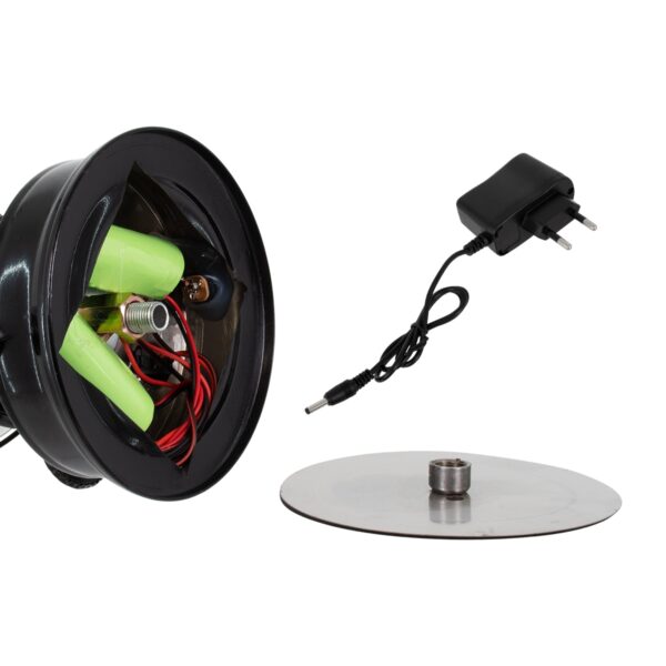 GloboStar® 76546 Vintage Επιτραπέζιο Διακοσμητικό Φωτιστικό LED Retro Μαύρο Φαναράκι Flame Effect 10W 500lm Επαναφορτιζόμενο με Διακόπτη On/Off & Καλώδιο Πρίζα Σούκο – Μπαταρίας 2×18650 4000Mah (Περιλαμβάνονται) Ultra Θερμό Λευκό 1800K