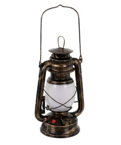 GloboStar® 76547 Vintage Επιτραπέζιο Διακοσμητικό Φωτιστικό LED Retro Μπρούτζινο Φαναράκι Flame Effect 10W 500lm Επαναφορτιζόμενο με Διακόπτη On/Off & Καλώδιο Πρίζα Σούκο – Μπαταρίας 2×18650 4000Mah (Περιλαμβάνονται) Ultra Θερμό Λευκό 1800K