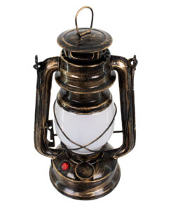 GloboStar® 76547 Vintage Επιτραπέζιο Διακοσμητικό Φωτιστικό LED Retro Μπρούτζινο Φαναράκι Flame Effect 10W 500lm Επαναφορτιζόμενο με Διακόπτη On/Off & Καλώδιο Πρίζα Σούκο – Μπαταρίας 2×18650 4000Mah (Περιλαμβάνονται) Ultra Θερμό Λευκό 1800K