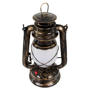 GloboStar® 76547 Vintage Επιτραπέζιο Διακοσμητικό Φωτιστικό LED Retro Μπρούτζινο Φαναράκι Flame Effect 10W 500lm Επαναφορτιζόμενο με Διακόπτη On/Off & Καλώδιο Πρίζα Σούκο – Μπαταρίας 2×18650 4000Mah (Περιλαμβάνονται) Ultra Θερμό Λευκό 1800K